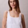 Robe midi sans manches en popeline de coton Robe midi sans manches en popeline de coton