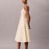 Robe midi sans manches en popeline de coton Robe midi sans manches en popeline de coton
