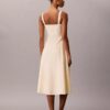 Robe midi sans manches en popeline de coton Robe midi sans manches en popeline de coton