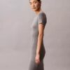 Robe midi slim unie extensible Robe midi slim unie extensible
