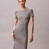 Robe midi slim unie extensible Robe midi slim unie extensible
