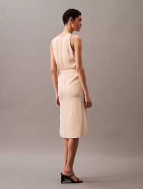 Robe portefeuille mi-longue à rayures fluides