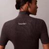 Robe-pull en maille côtelée mélange laine mérinos et lurex