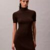Robe-pull en maille côtelée mélange laine mérinos et lurex Robe-pull en maille côtelée mélange laine mérinos et lurex