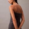 Robe sans bretelles en laine mélangée brossée Robe sans bretelles en laine mélangée brossée