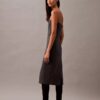 Robe sans bretelles en laine mélangée brossée Robe sans bretelles en laine mélangée brossée