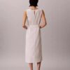 Robe sans manches à col en V et ceinture en mélange de lin Robe sans manches à col en V et ceinture en mélange de lin