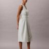 Robe sans manches à col en V et ceinture en mélange de lin Robe sans manches à col en V et ceinture en mélange de lin