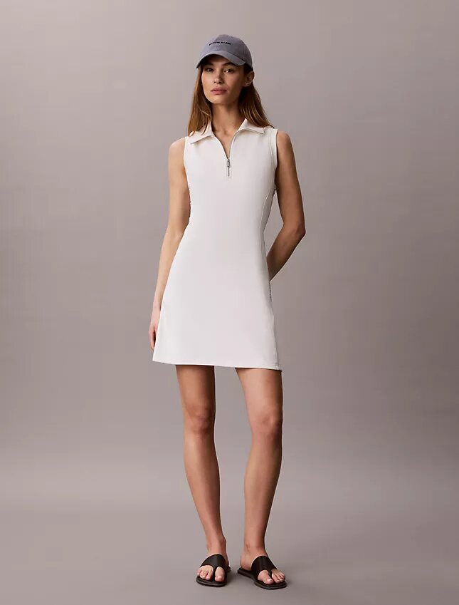 Robe sans manches en molleton à fermeture éclair 1/4 Robe sans manches en molleton à fermeture éclair 1/4