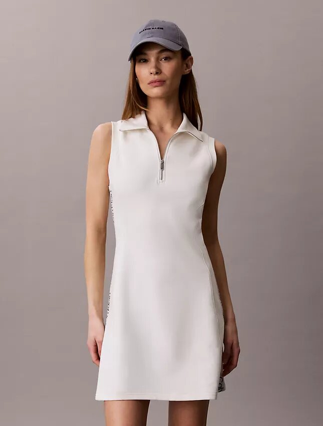 Robe sans manches en molleton à fermeture éclair 1/4 Robe sans manches en molleton à fermeture éclair 1/4