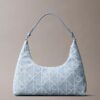 Sac à bandoulière en Denim avec logo emblématique sur toute la surface