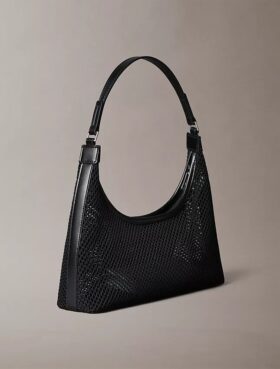 Sac à bandoulière en maille avec logo emblématique