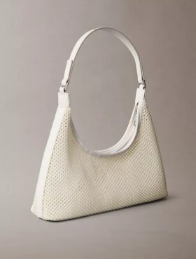 Sac à bandoulière en maille avec logo emblématique