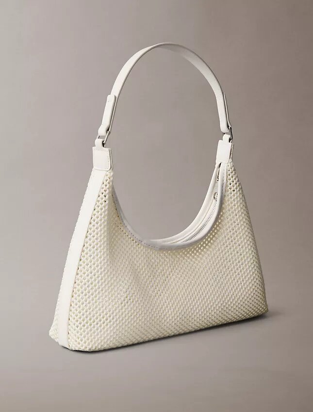 Sac à bandoulière en maille avec logo emblématique Sac à bandoulière en maille avec logo emblématique