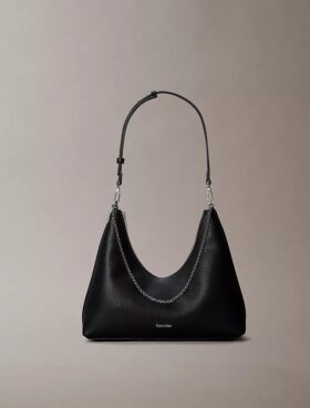 Sac à bandoulière en simili cuir grainé avec logo emblématique
