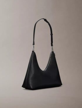 Sac à bandoulière en simili cuir grainé avec logo emblématique