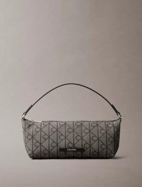 Sac à bandoulière en toile avec logo emblématique sur toute la surface