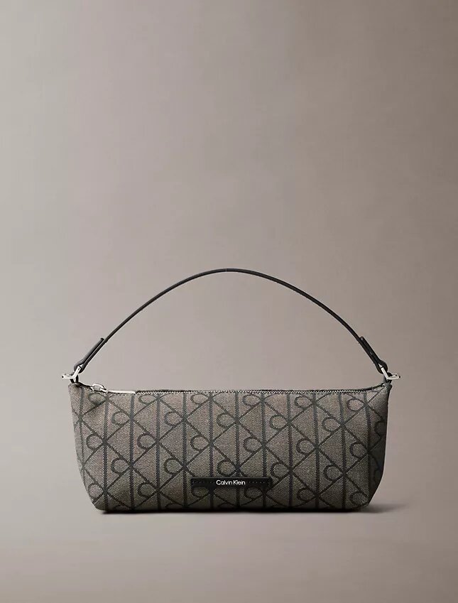 Sac à bandoulière en toile avec logo emblématique sur toute la surface Sac à bandoulière en toile avec logo emblématique sur toute la surface
