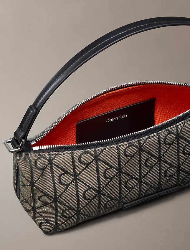 Sac à bandoulière en toile avec logo emblématique sur toute la surface Sac à bandoulière en toile avec logo emblématique sur toute la surface