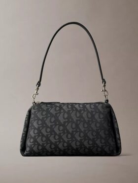 Sac à bandoulière à plis avec logo Monogram