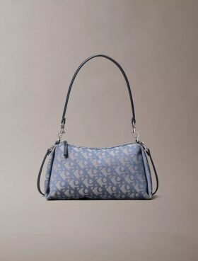 Sac à bandoulière à plis avec logo Monogram