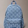 Sac à dos en Denim avec logo emblématique sur toute la surface