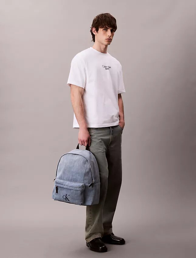 Sac à dos en Denim avec logo Monogram Sac à dos en Denim avec logo Monogram