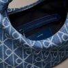 Sac hobo en Denim avec logo emblématique sur toute la surface Sac hobo en Denim avec logo emblématique sur toute la surface