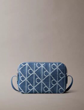Sac photo en Denim avec logo emblématique sur toute la surface