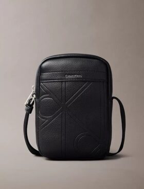 Sac reporter fin avec logo en relief sur toute la surface