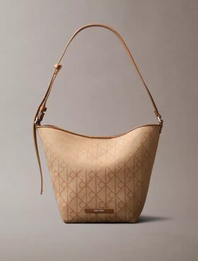 Sac seau en jacquard avec logo emblématique sur toute la surface et pochette