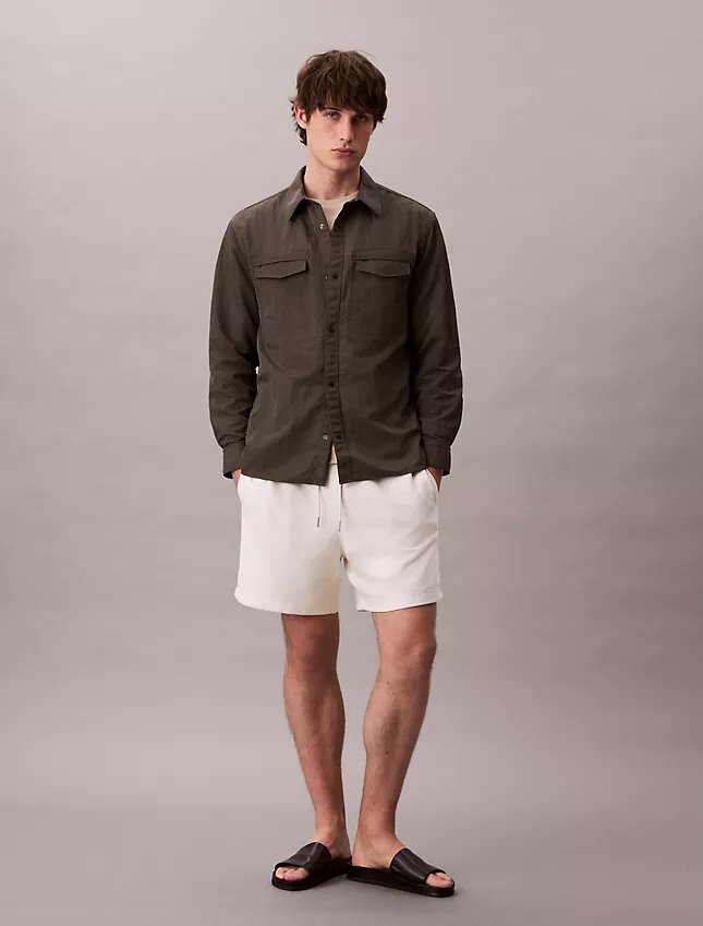 Short bouclé en coton mélangé à enfiler Short bouclé en coton mélangé à enfiler