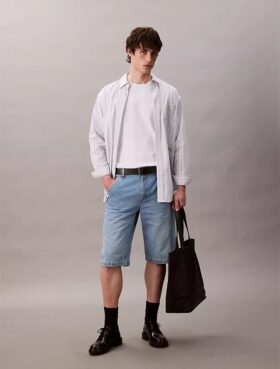 Short de charpentier en denim style années 90