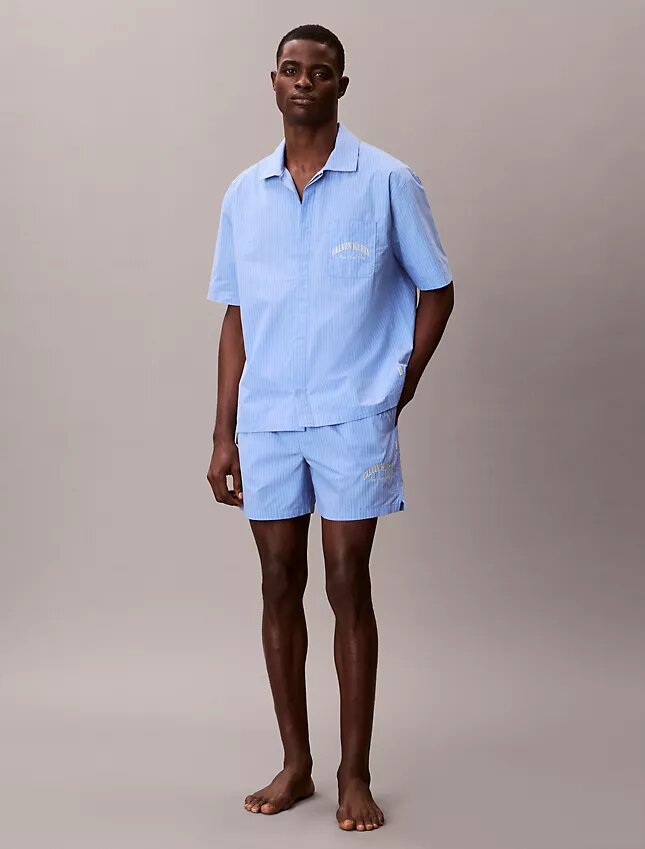Short de nuit classique en popeline de coton Heritage Short de nuit classique en popeline de coton Heritage