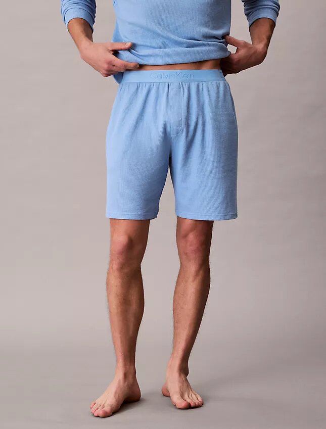 Short de nuit en maille gaufrée Short de nuit en maille gaufrée