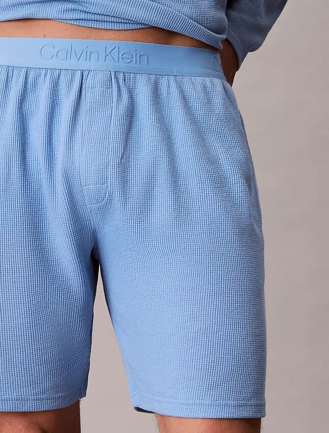 Short de nuit en maille gaufrée Short de nuit en maille gaufrée