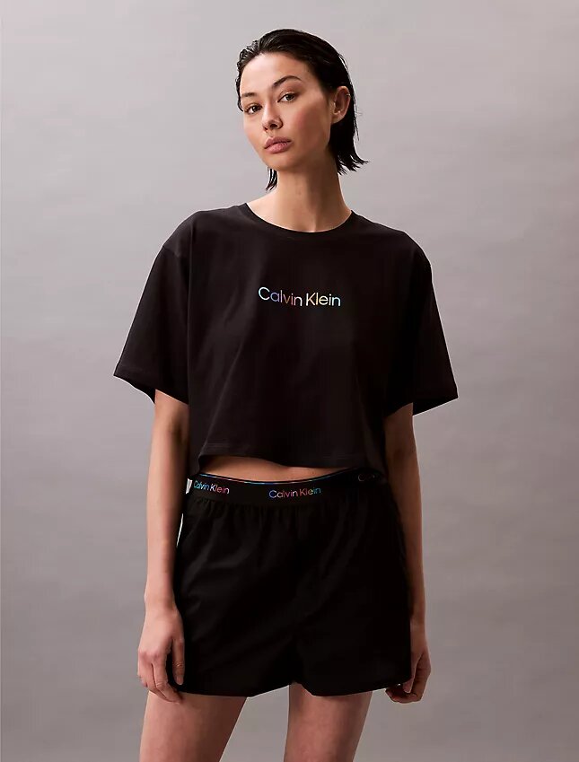 Short de nuit en popeline avec logo Pride Short de nuit en popeline avec logo Pride