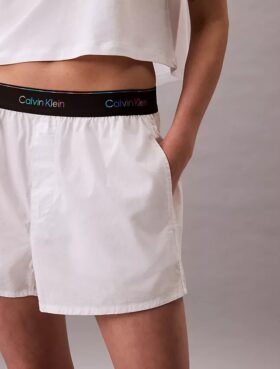 Short de nuit en popeline avec logo Pride