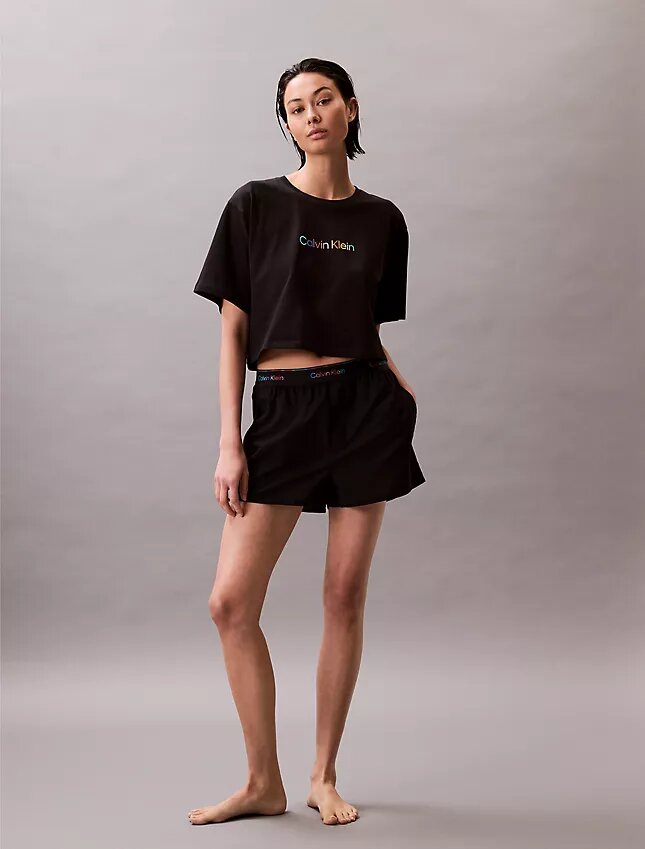 Short de nuit en popeline avec logo Pride Short de nuit en popeline avec logo Pride