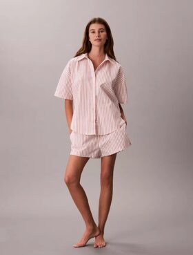 Short de nuit en popeline de coton Short de nuit en popeline de coton