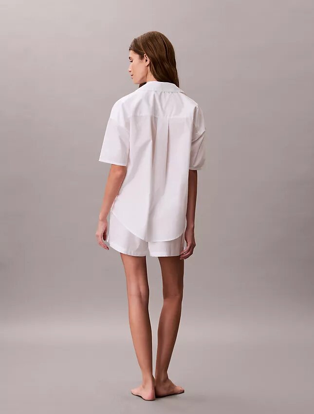Short de nuit en popeline de coton Short de nuit en popeline de coton