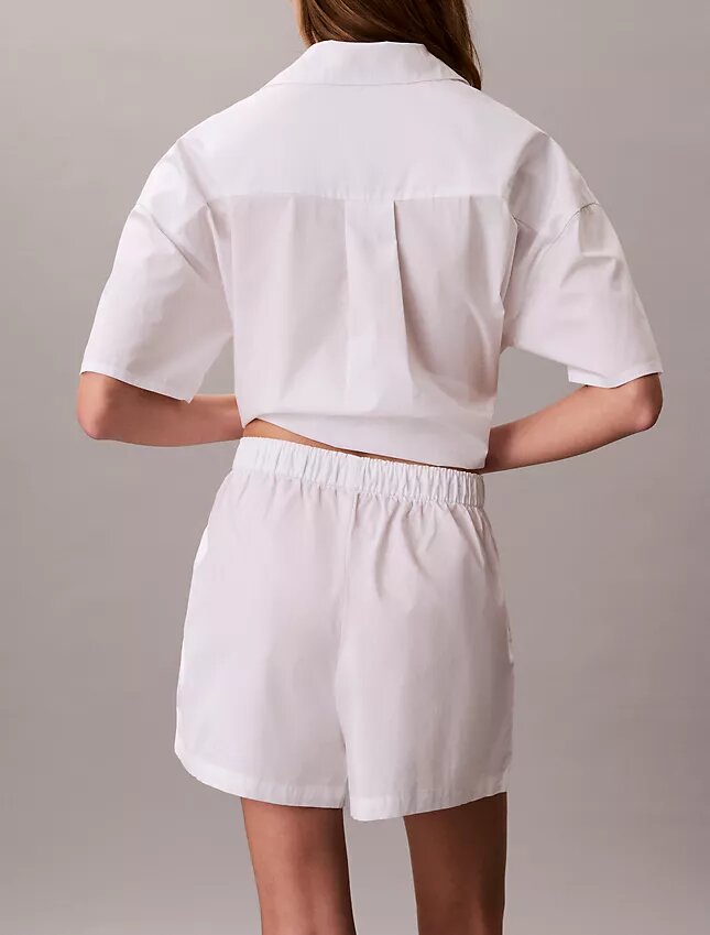 Short de nuit en popeline de coton Short de nuit en popeline de coton