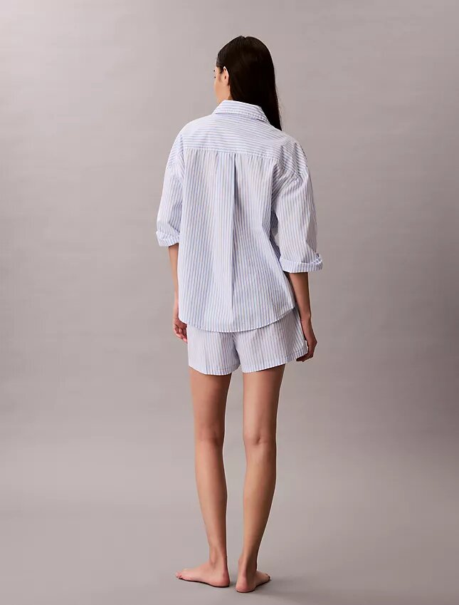 Short de nuit en popeline de coton Short de nuit en popeline de coton