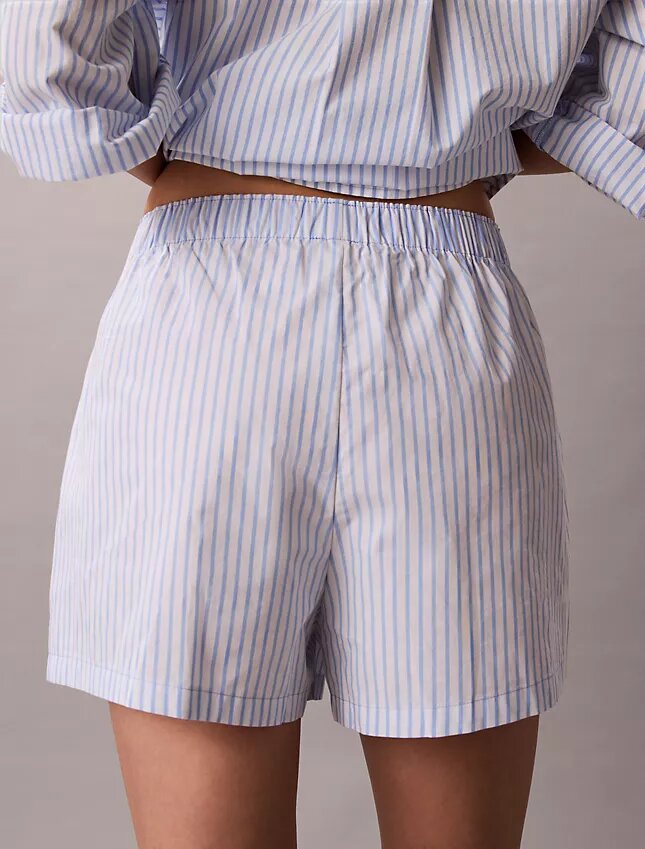 Short de nuit en popeline de coton Short de nuit en popeline de coton