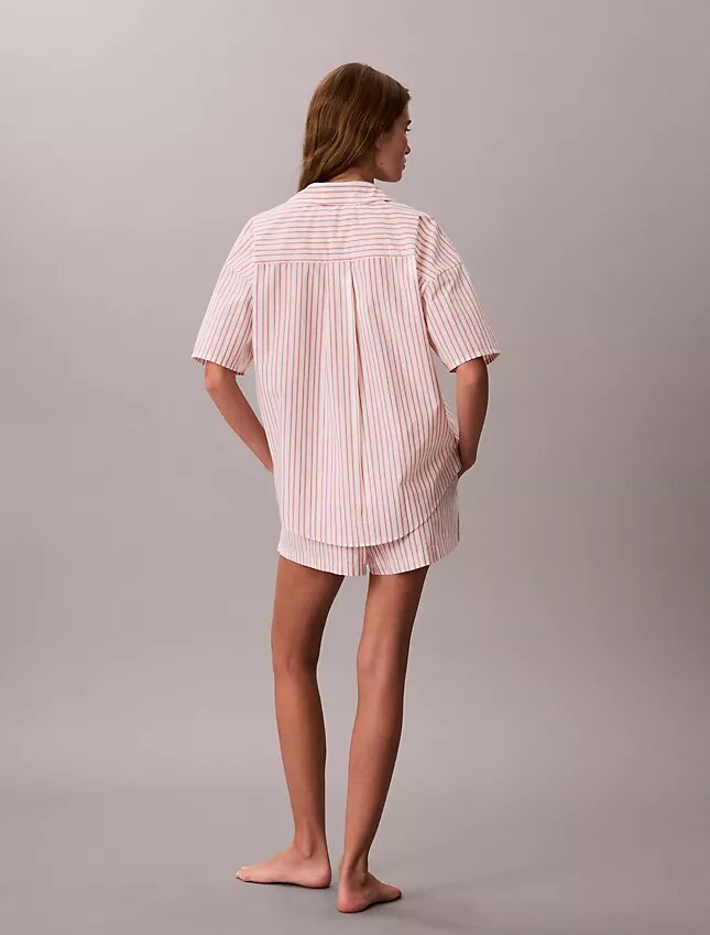 Short de nuit en popeline de coton Short de nuit en popeline de coton