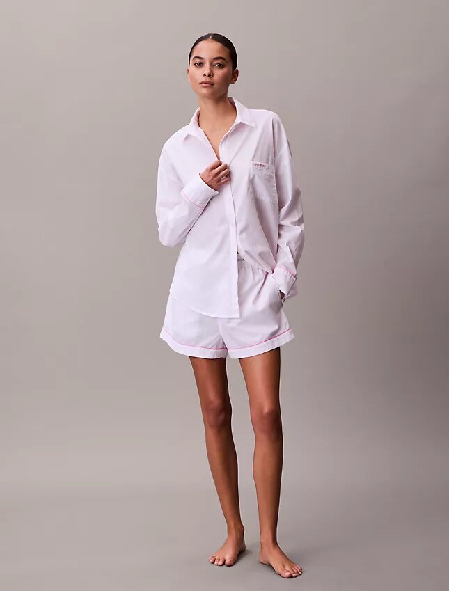 Short de nuit en popeline de coton pour la Saint-Valentin Short de nuit en popeline de coton pour la Saint-Valentin