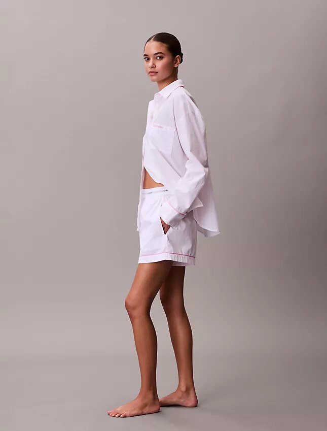 Short de nuit en popeline de coton pour la Saint-Valentin Short de nuit en popeline de coton pour la Saint-Valentin