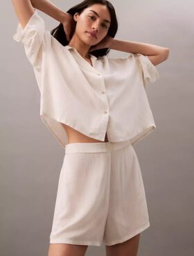 Short de nuit en viscose tissée