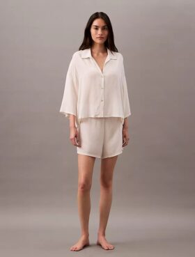 Short de nuit en viscose tissée