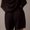 Short de nuit en viscose tissée Short de nuit en viscose tissée
